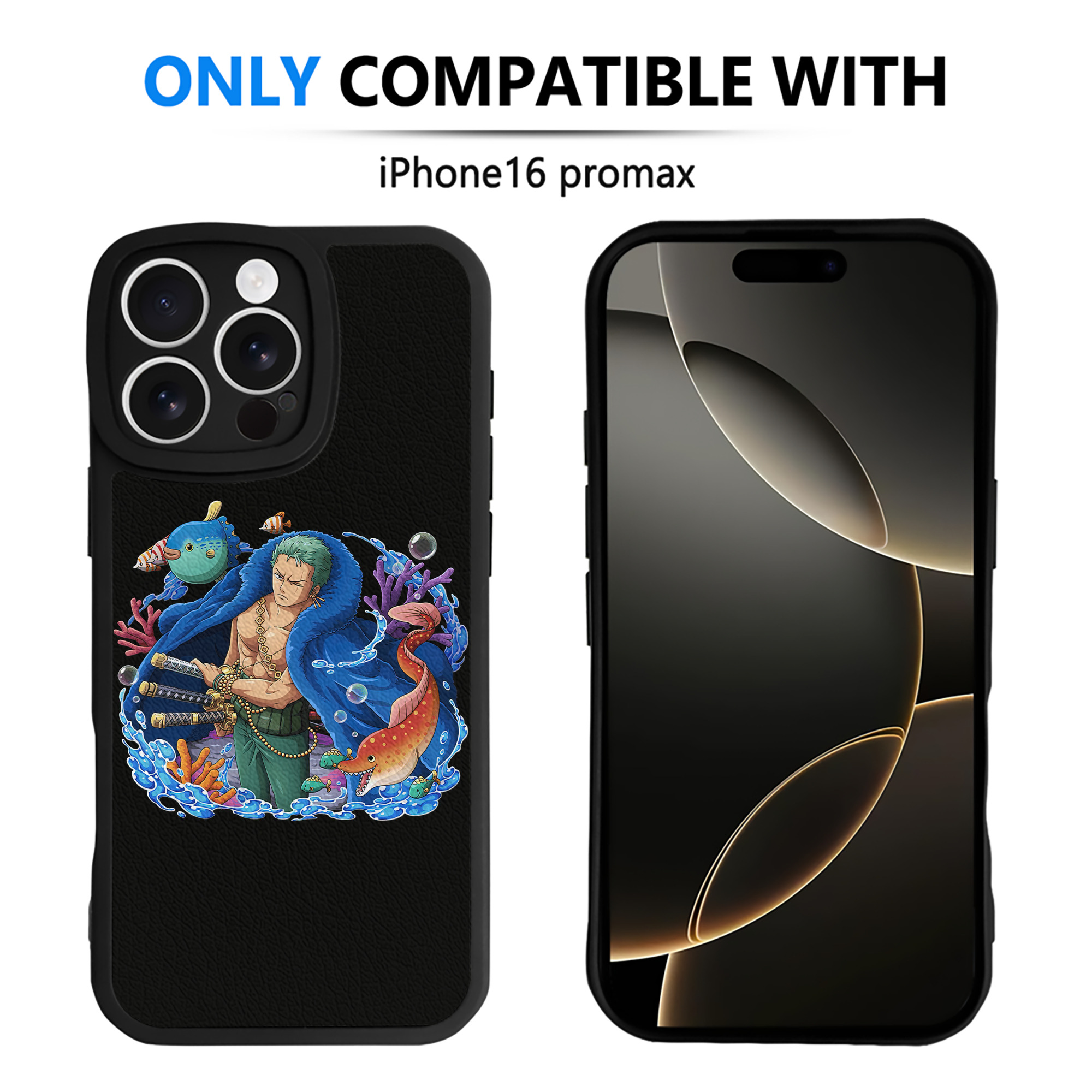 （画像用） ワンピース ロロノア・ゾロ ONE PIECE Roronoa Zoro 【iPhone 16シリーズ対応】シリコンスマホケース（レザー調） 材質：シリコン